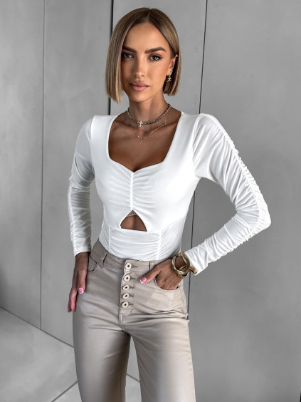 Bílé elastické elegantní body ECEM