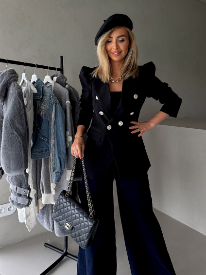 Černé elegantní sako JAELA s knoflíky