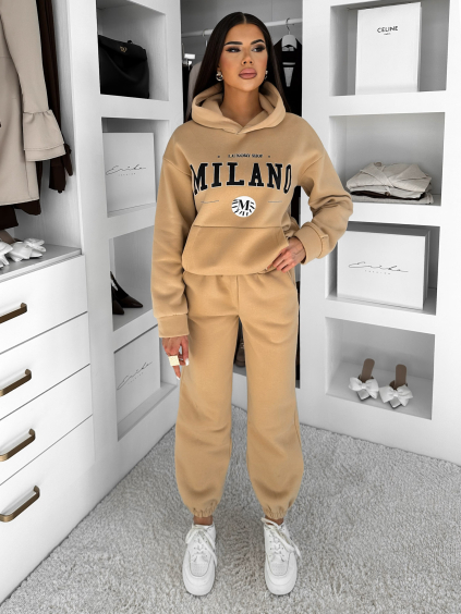 Hnědá pohodlná tepláková souprava BORYSI