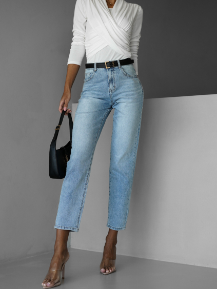 Modré stylové mom džíny ALEXEY