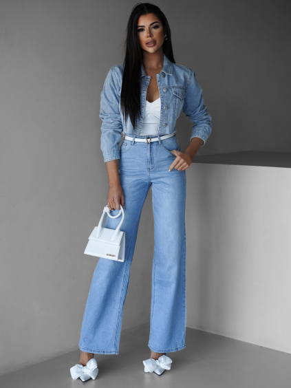 Modré stylové džíny WIDOL s vysokým pasem