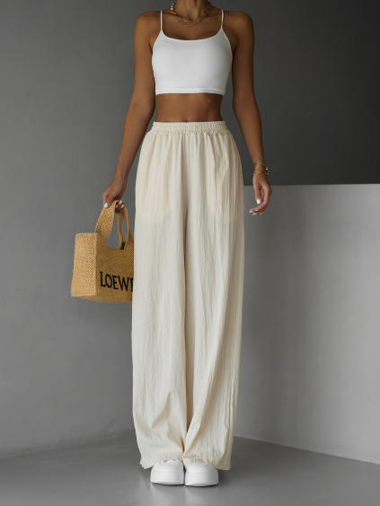 Krémové letní široké kalhoty ARRYKE