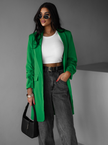 Zelené basic delší sako CASTIEL