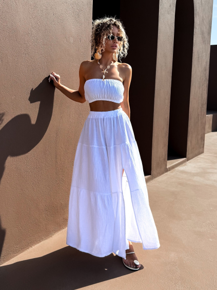 Bílá mušelínová dlouhá sukně HAURALA