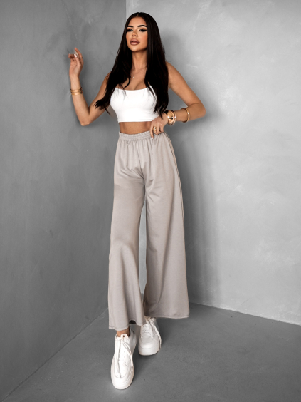 Šedé široké pohodlné tepláky BELONA