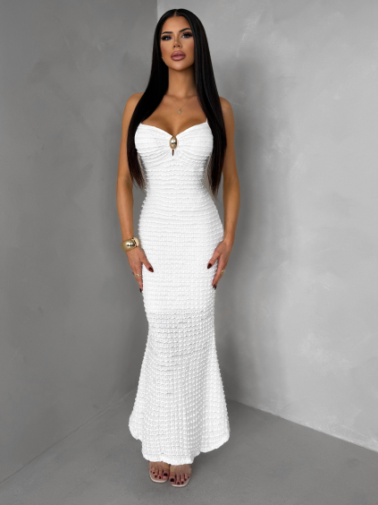 Bílé dlouhé letní šaty FACARY