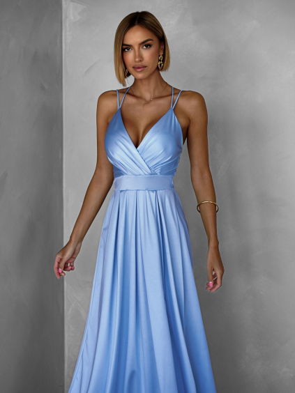 Pomněnkové elegantní šaty SAURANA