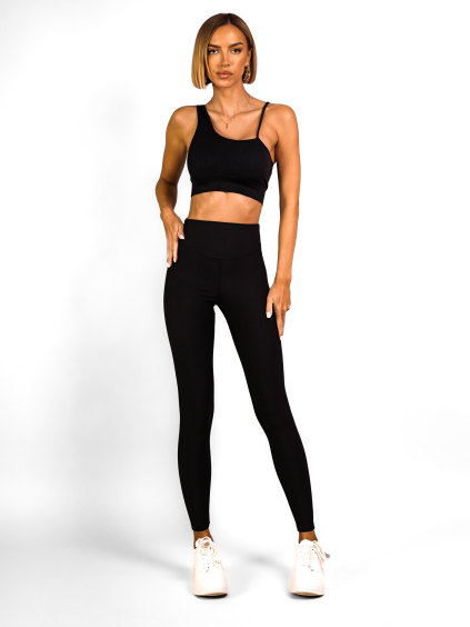 Černé basic sportovní elastické legíny AVOSIA