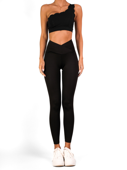 Černé push up sportovní elastické legíny PIANZE