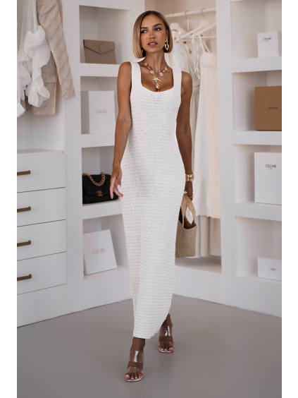 Krémové elegantní háčkované šaty TRIVON