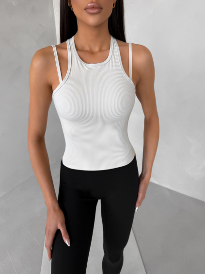 Krémové sportovní joga tílko DIERAS