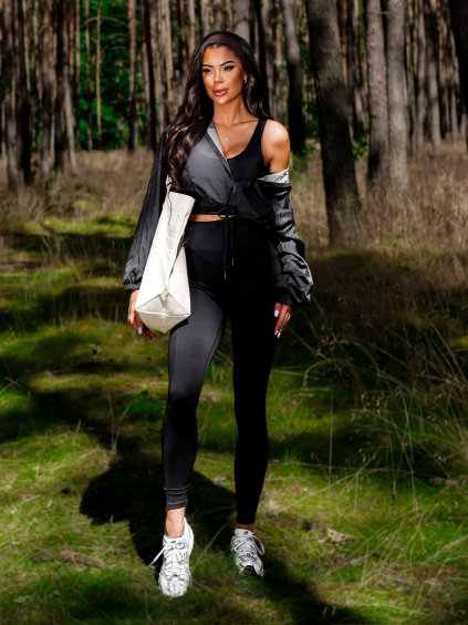 Černé sportovní tvarující legíny TUREZA