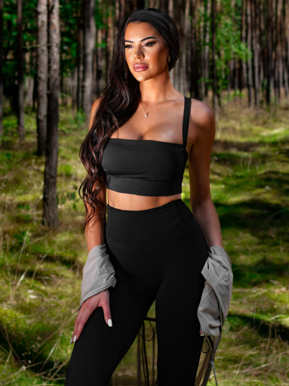 Černý sportovní jóga top DEVITA