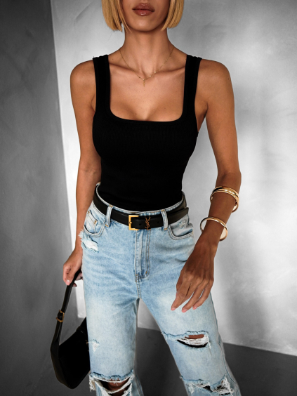 Černé bavlněné basic body DARINA