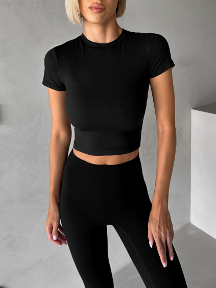 Černé sportovní fitness tričko MEREDIN