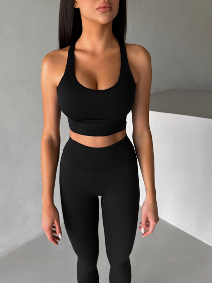 Černá sportovní jóga podprsenka VELURA