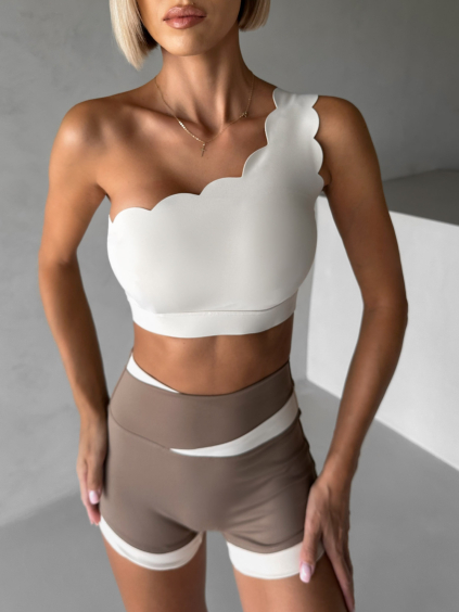 Krémová sportovní vlnkovaná podprsenka FELIMA