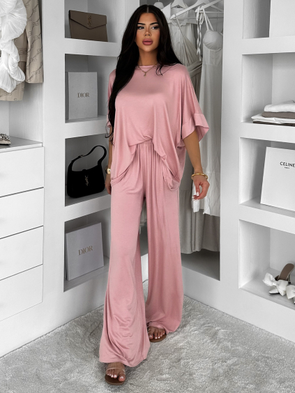 Starorůžový basic kalhotový komplet MYRLYN