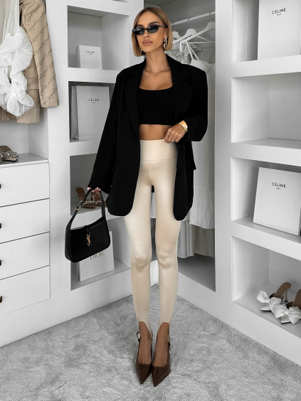 Béžové elegantní legíny DREZA