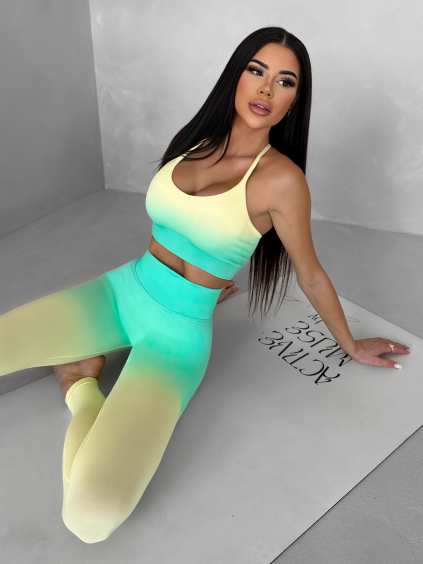 Žlutozelená sportovní fitness souprava VARNIS