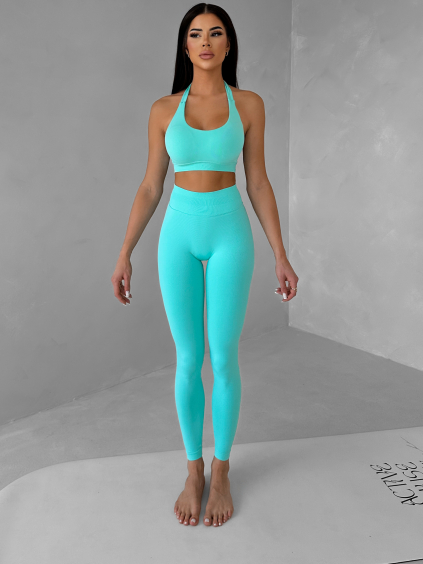 Tyrkysové push up fitness legíny KARENI