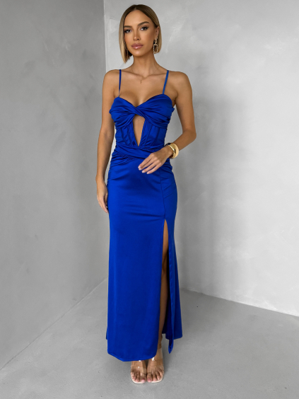 Královsky modré dlouhé společenské šaty LIMONA
