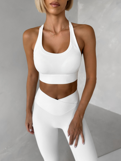 Bílá sportovní fitness podprsenka SONDEL