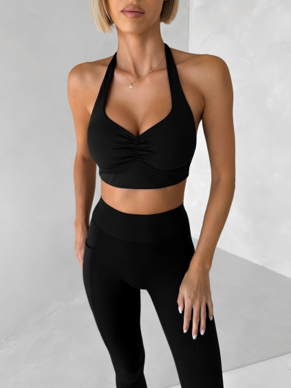 Černá sportovní jóga podprsenka PRELOMA