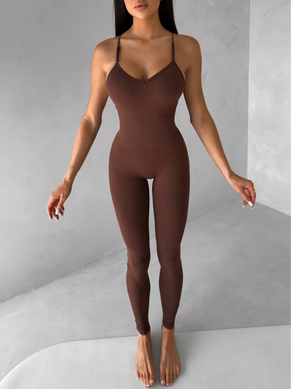 Hnědý push up sportovní overal ELANTRA