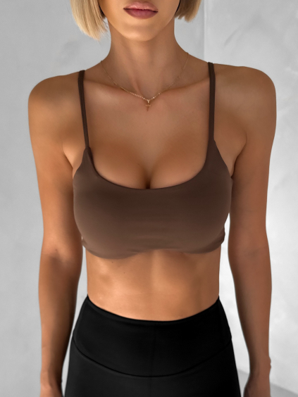 Hnědá sportovní jóga podprsenka KOWALA