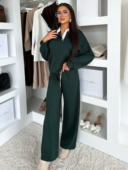 Smaragdová tepláková stylová souprava FIDELIA