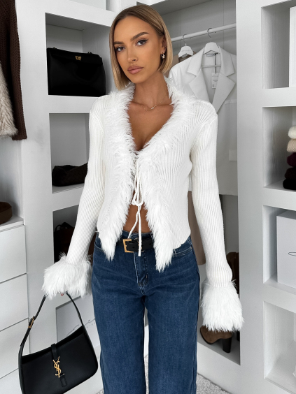 Bílý elegantní svetřík MALVERO