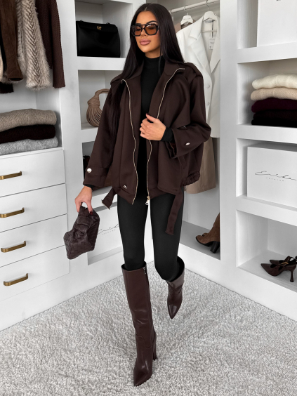 Hnědá stylová bunda KARELAA