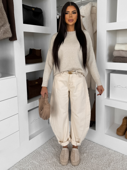 Béžový elegantní svetr MELUREX