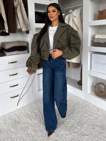 Khaki krátká balónová bunda RIVOYA