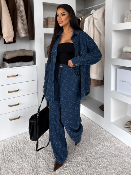 Modrý džínový stylový komplet STIVANA