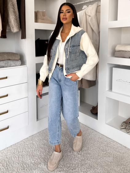 Modrobílá džínová mikina GRESILO