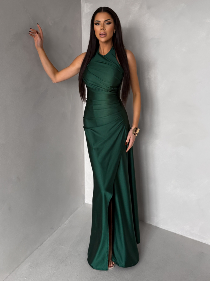Smaragdové společenské dlouhé šaty SYVONA