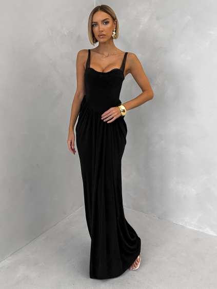 Černé tvarující společenské  šaty NOBLEN