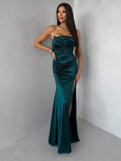 Smaragdové společenské korzetové šaty ZONTIRE