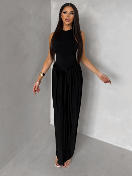 Černé společenské tvarující šaty ALYRION