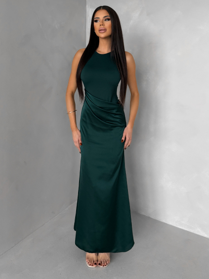 Smaragdové společenské šaty VELMORO s body