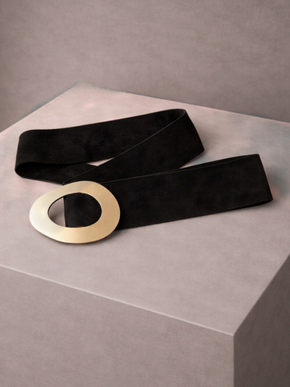 Černý široký semišový pásek XELMINA