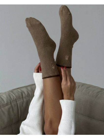 Béžové vysoké ponožky JAVONTE