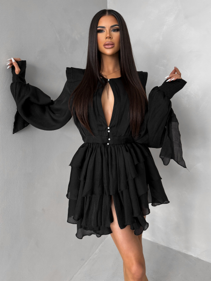 Černé elegantní koktejlové šaty DIVINE