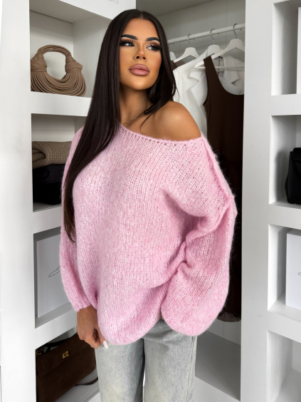 Růžový oversize svetr RHYTHM