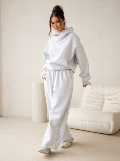 Šedá stylová bavlněná teplákovka ADELLINE