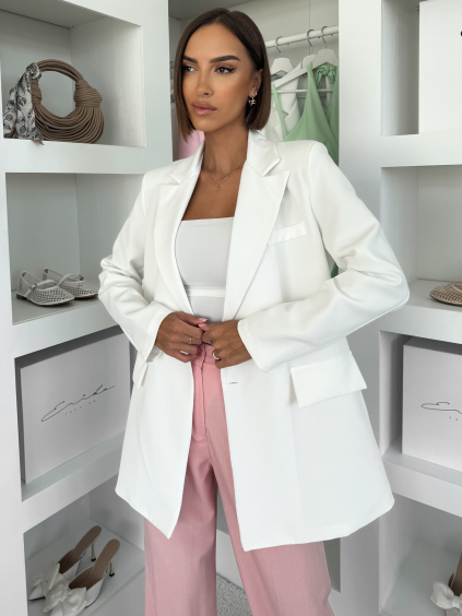 Bílé basic delší sako SAREVA