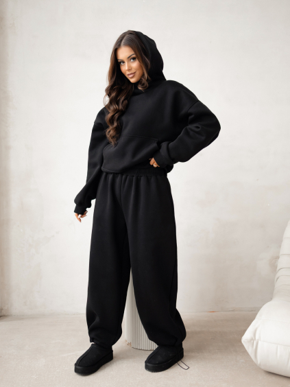 Černá stylová bavlněná tepláková souprava ADELLINE