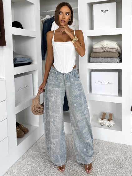 Modré široké stylové baggy džíny JORDAX